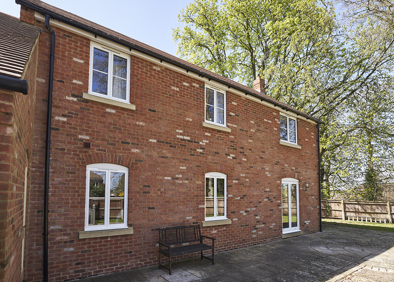 A house with white windows