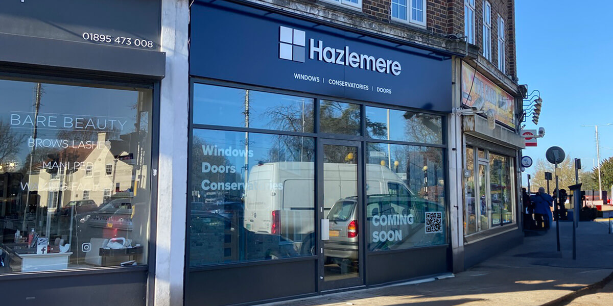 The shop front at Hazlemere's Ickenham showroom